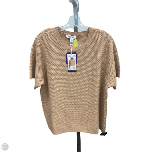 Sweater Short Sleeve By Nine West In Tan, Size: Xxl