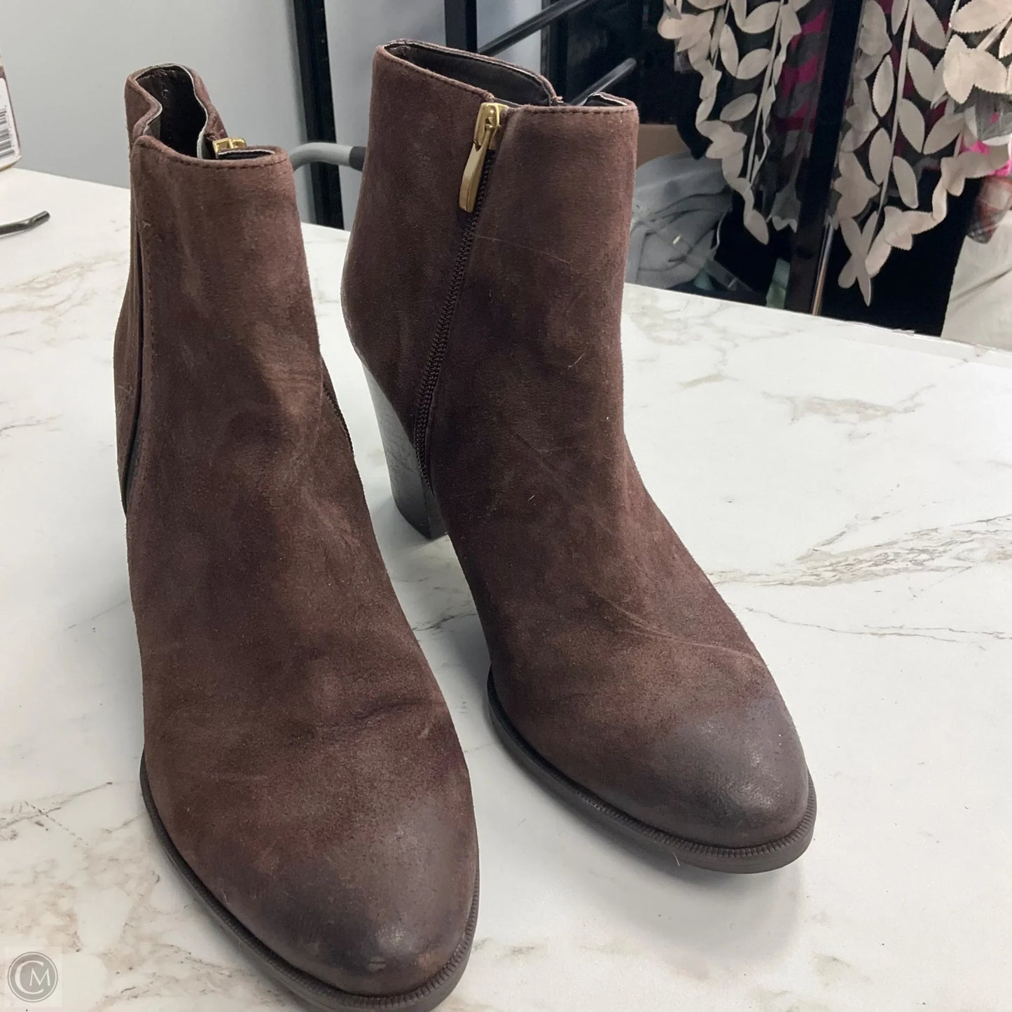 Boots Ankle Heels By Franco Sarto In Brown, Size: 9