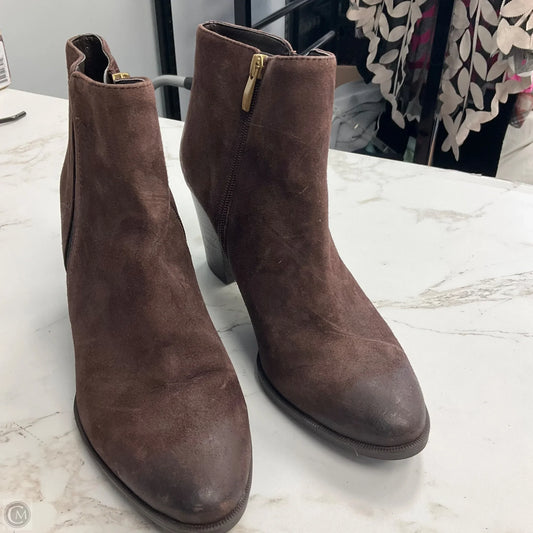 Boots Ankle Heels By Franco Sarto In Brown, Size: 9