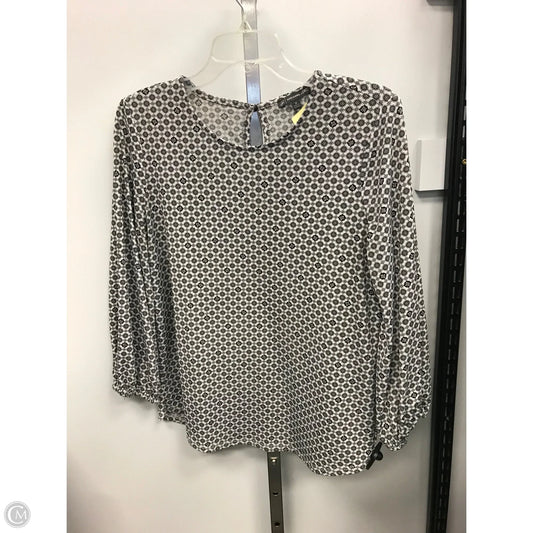 Top Long Sleeve By Adrianna Papell In Black & Grey, Size: M