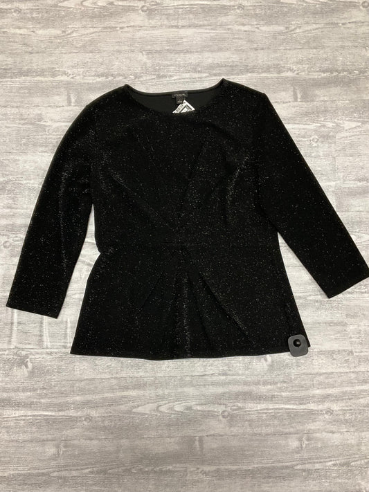 Top 3/4 Sleeve By Ann Taylor In Black, Size: L