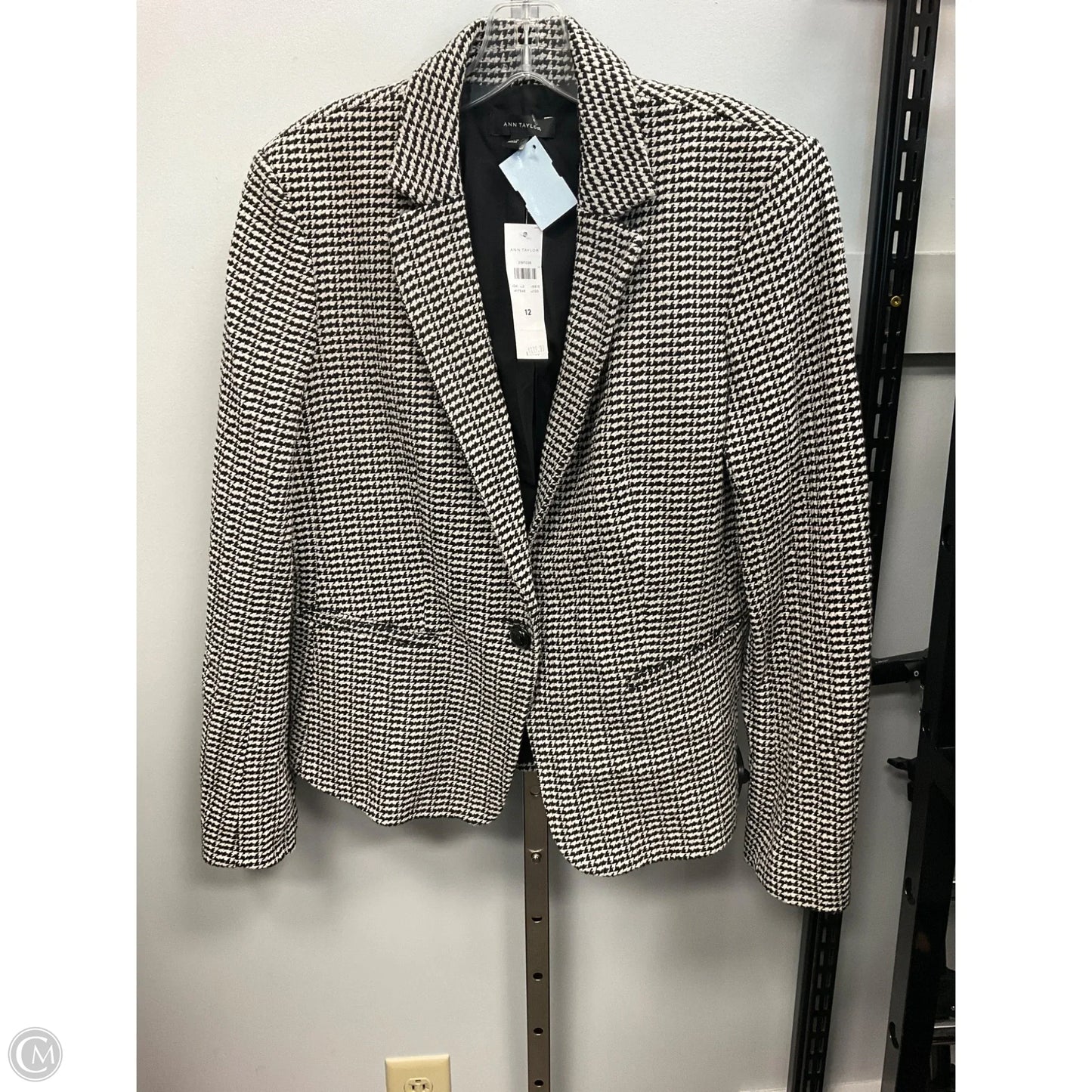Blazer By Ann Taylor In Black & White, Size: 12