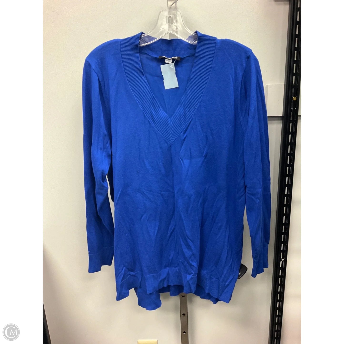 Top Long Sleeve By Cable And Gauge In Blue, Size: 1x