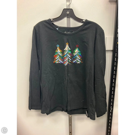 Top Long Sleeve By Gloria Vanderbilt In Black, Size: Xl