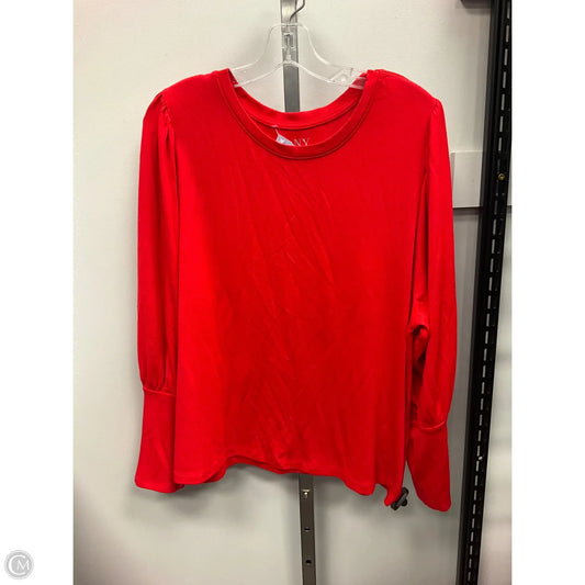 Top Long Sleeve By New York And Co In Red, Size: Xl