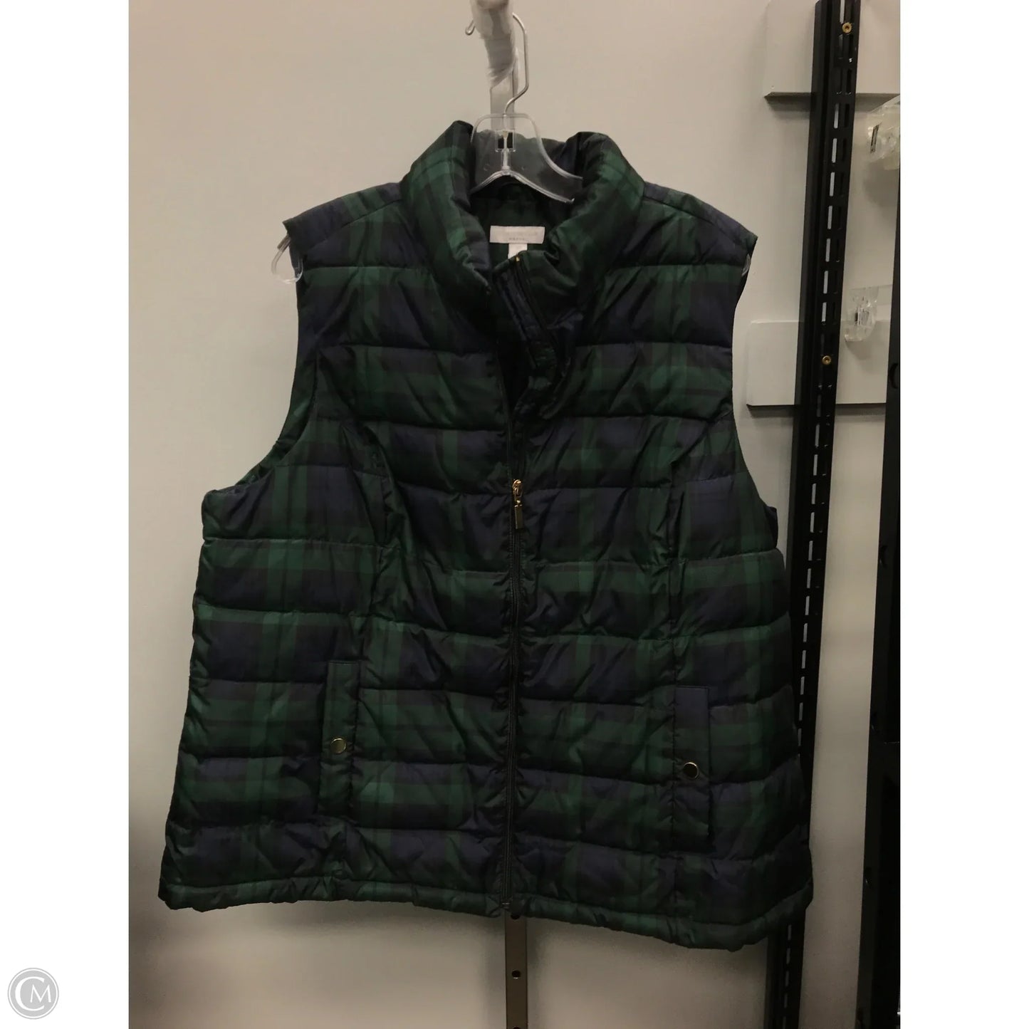 Vest Puffer & Quilted By Charter Club In Plaid Pattern, Size: 2x