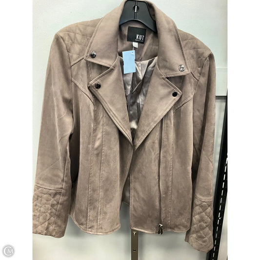 Jacket Moto By Kut In Taupe, Size: L