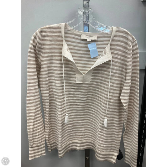 Top Long Sleeve By Loft In Striped Pattern, Size: S