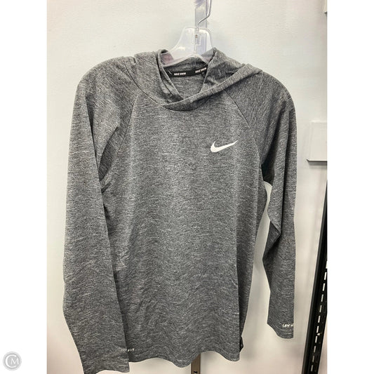 Athletic Top Long Sleeve Hoodie By Nike In Grey, Size: S