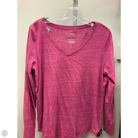 Top Long Sleeve Basic By Sonoma In Pink, Size: L