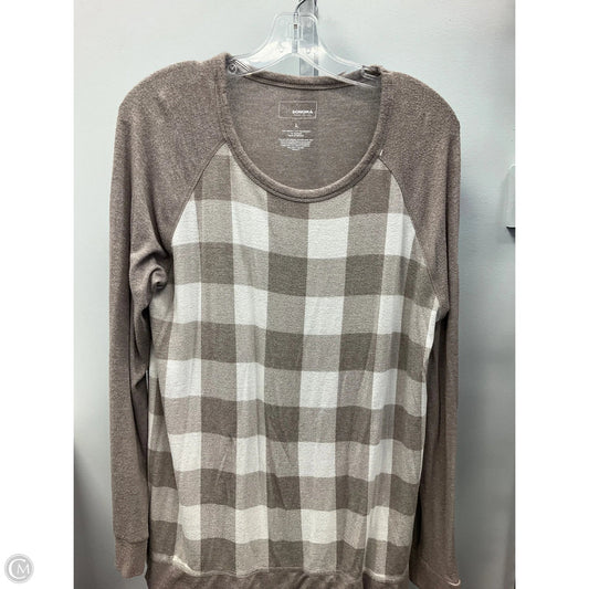 Top Long Sleeve By Sonoma In Checkered Pattern, Size: L