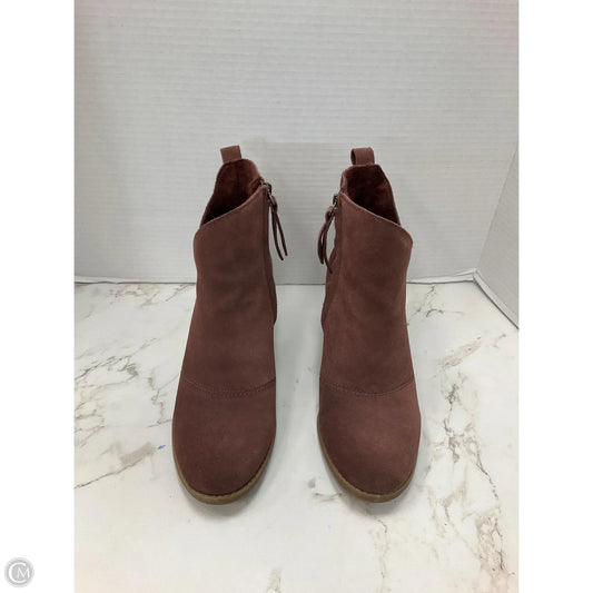 Boots Ankle Heels By Toms In Maroon, Size: 7.5