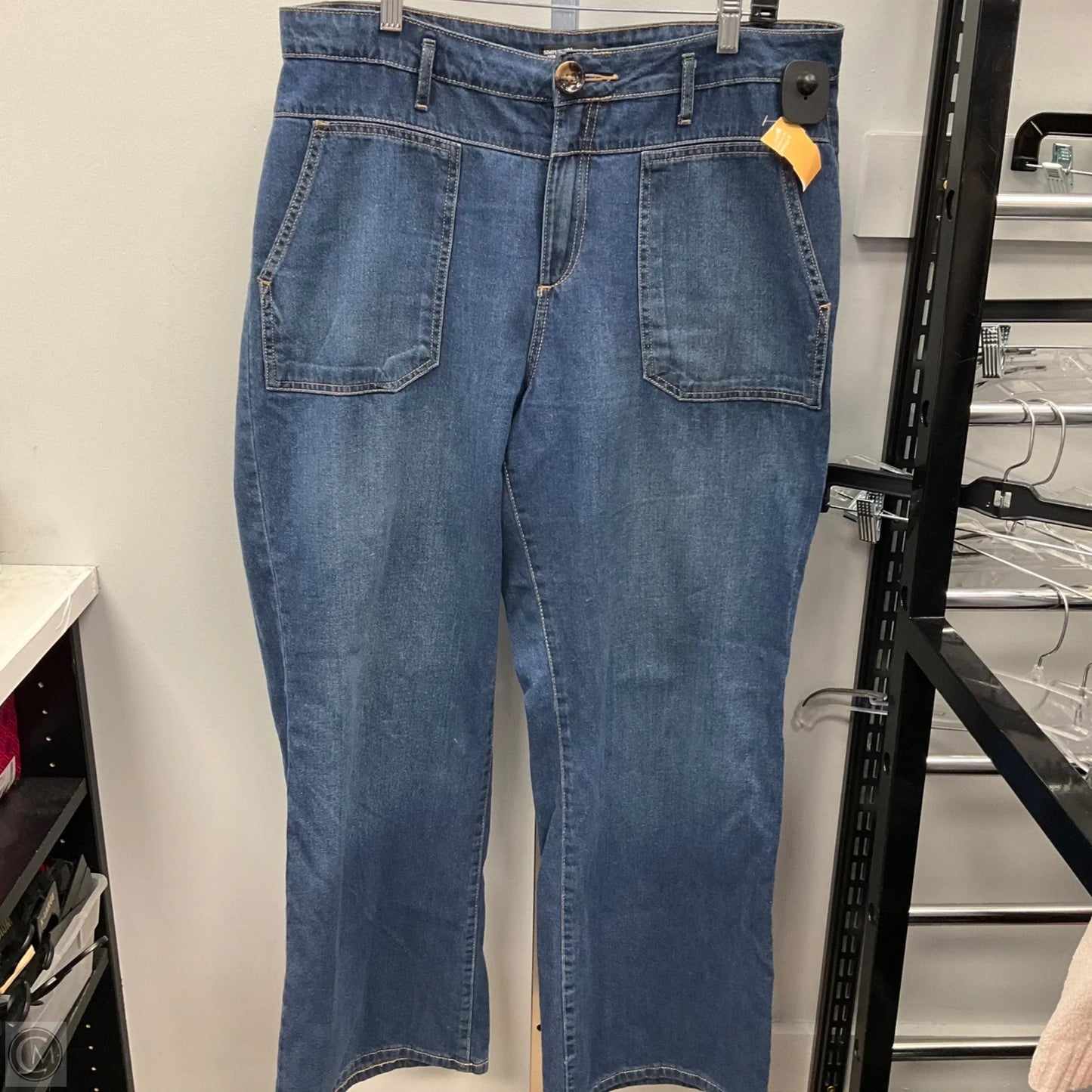 Jeans Wide Leg By Simply Vera In Blue, Size: 14