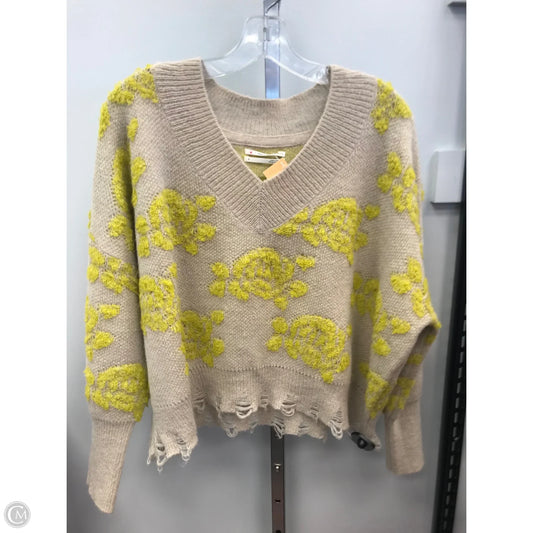 Sweater By Anthropologie In Tan & Yellow, Size: S