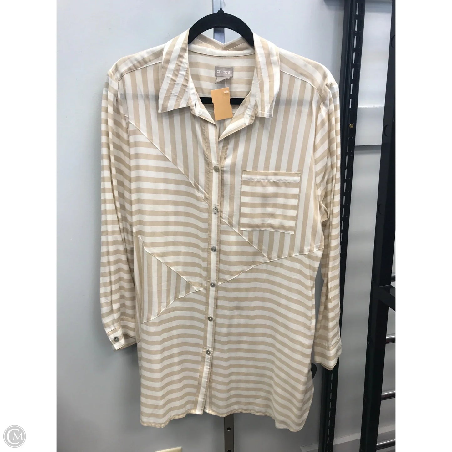 Dress Casual Short By Chicos In Striped Pattern, Size: 12