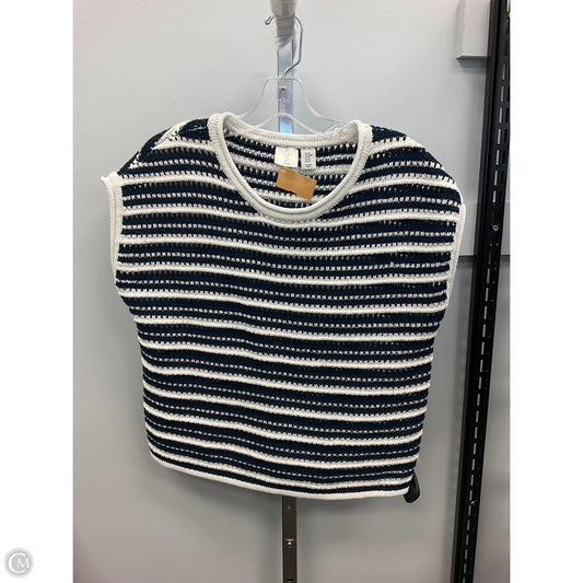 Sweater Short Sleeve By Joie In Blue & White, Size: M
