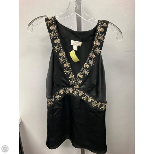 Top Sleeveless By Loft In Black & Gold, Size: 6