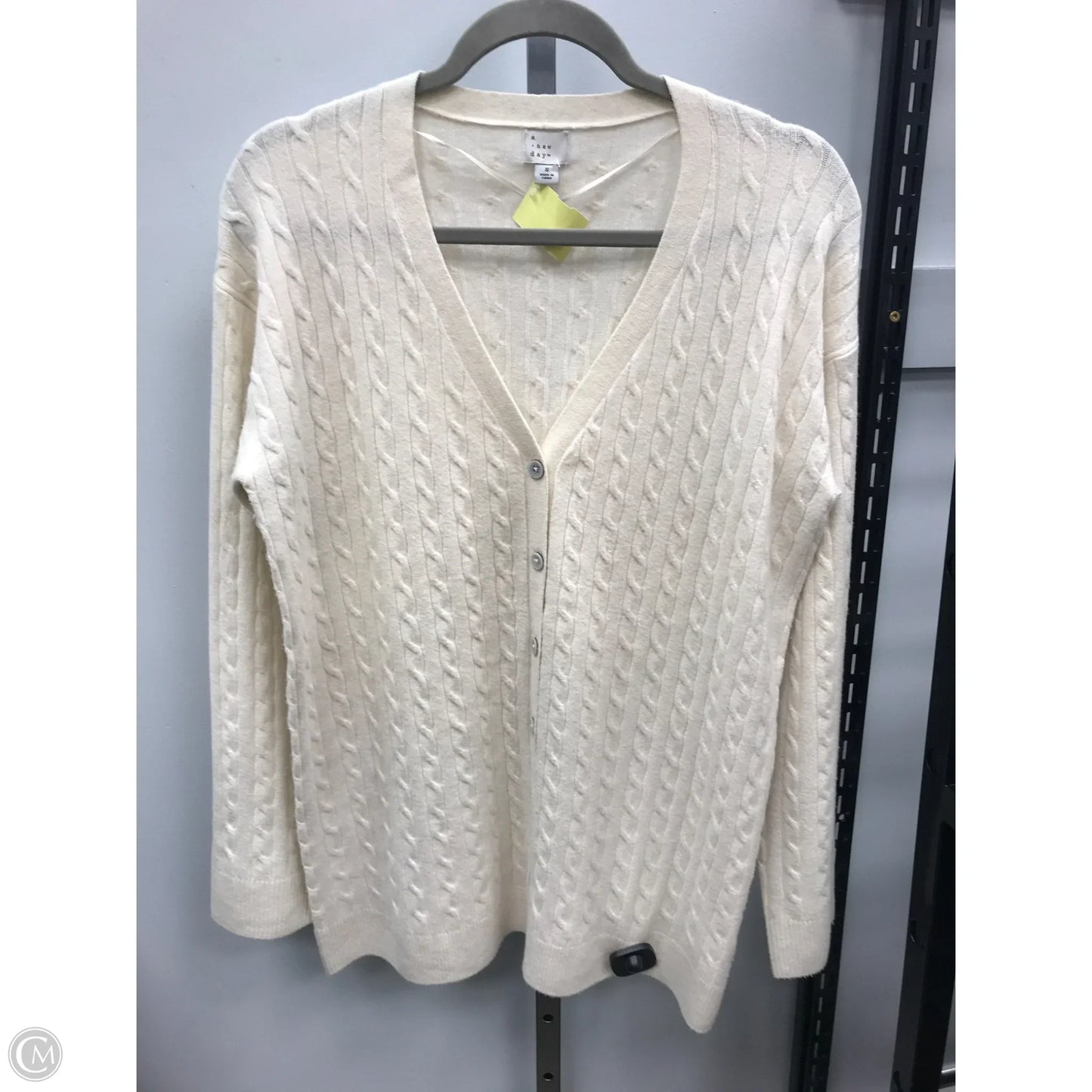 Sweater Cardigan By A New Day In Cream, Size: S