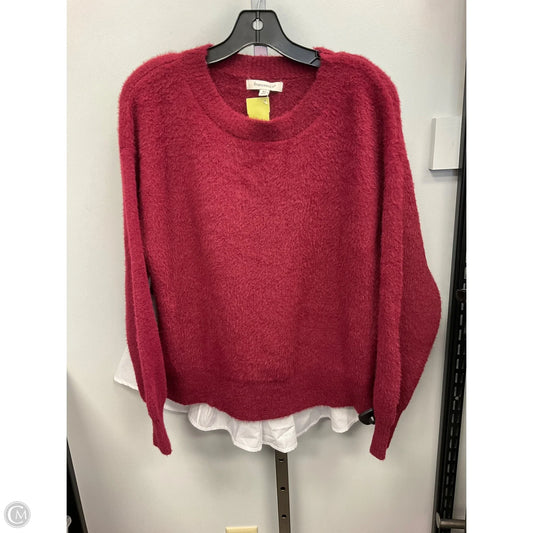 Sweater By Francesca's In Red & White, Size: M