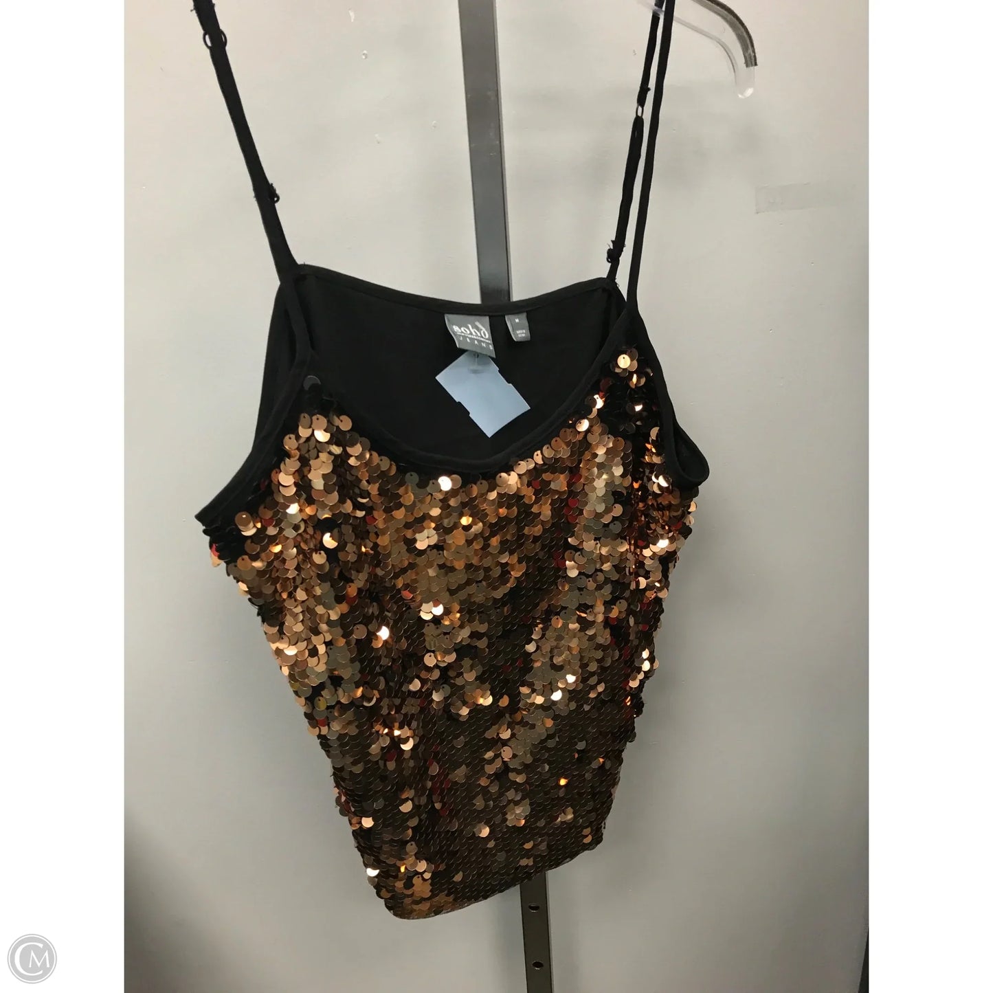 Top Sleeveless By New York And Co In Black & Gold, Size: M