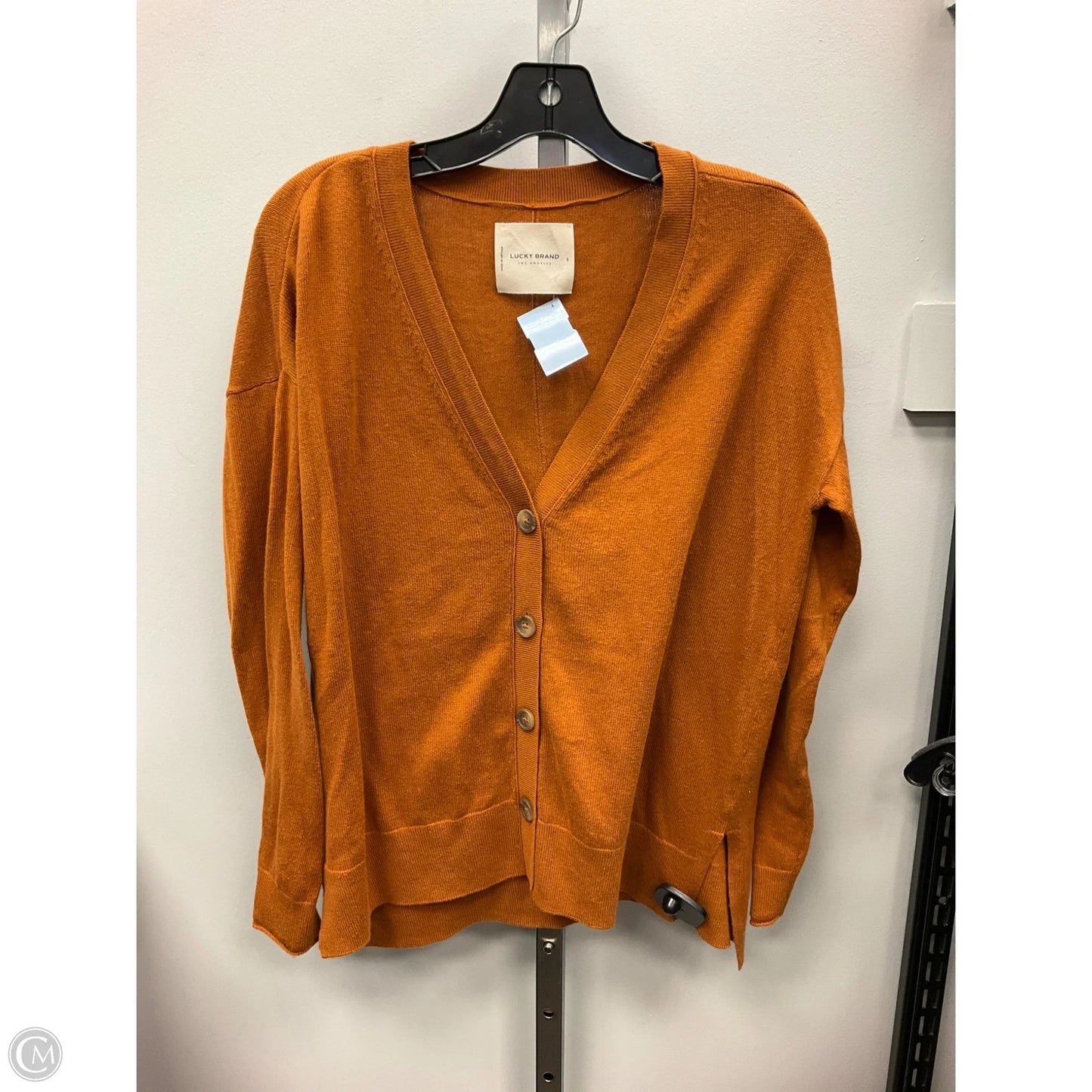 Sweater Cardigan By Lucky Brand In Copper, Size: S