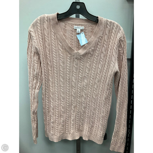 Sweater By Croft And Barrow In Gold & Pink, Size: S