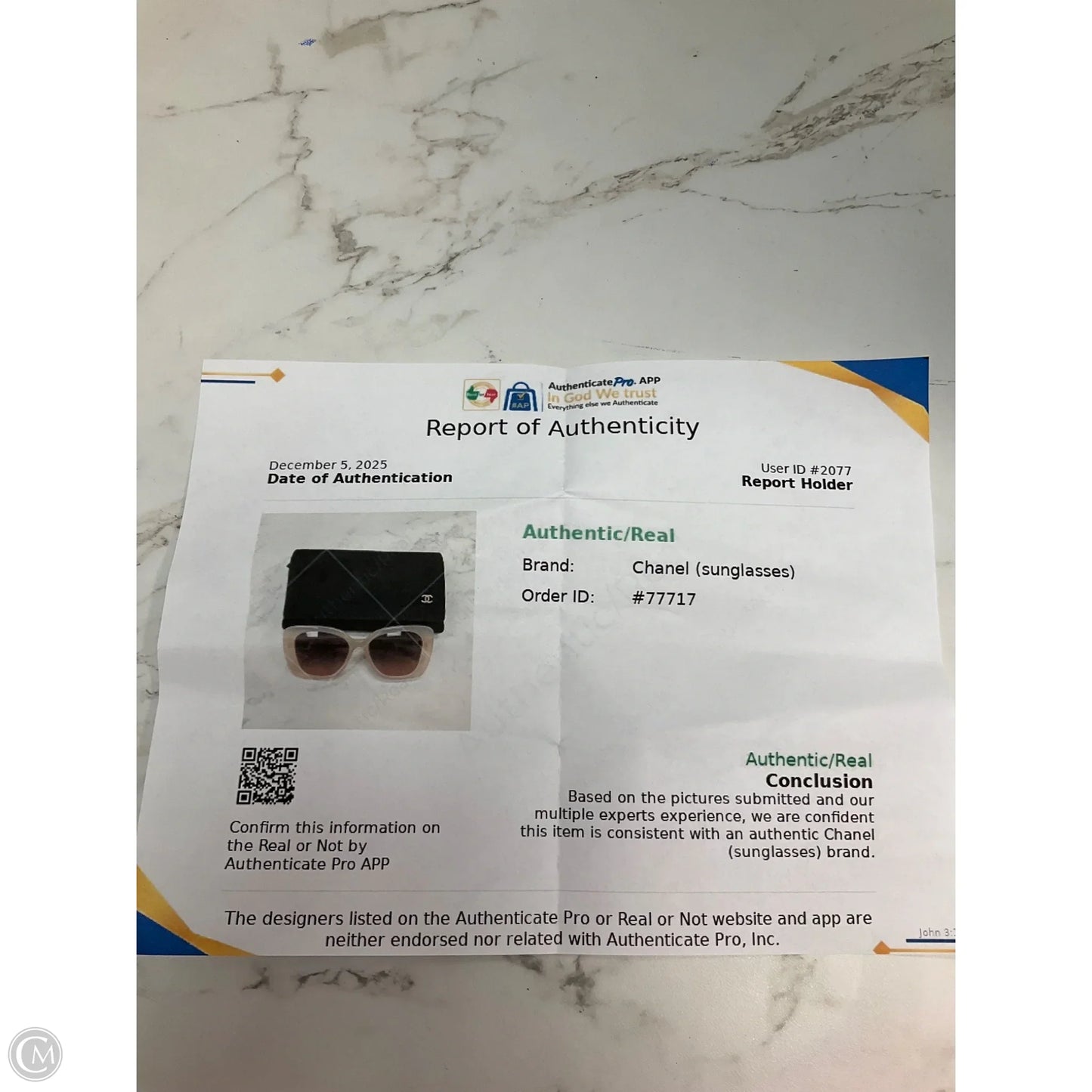 Sunglasses Luxury Designer By Chanel