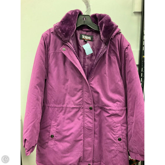 Coat Parka By Totes In Purple, Size: L
