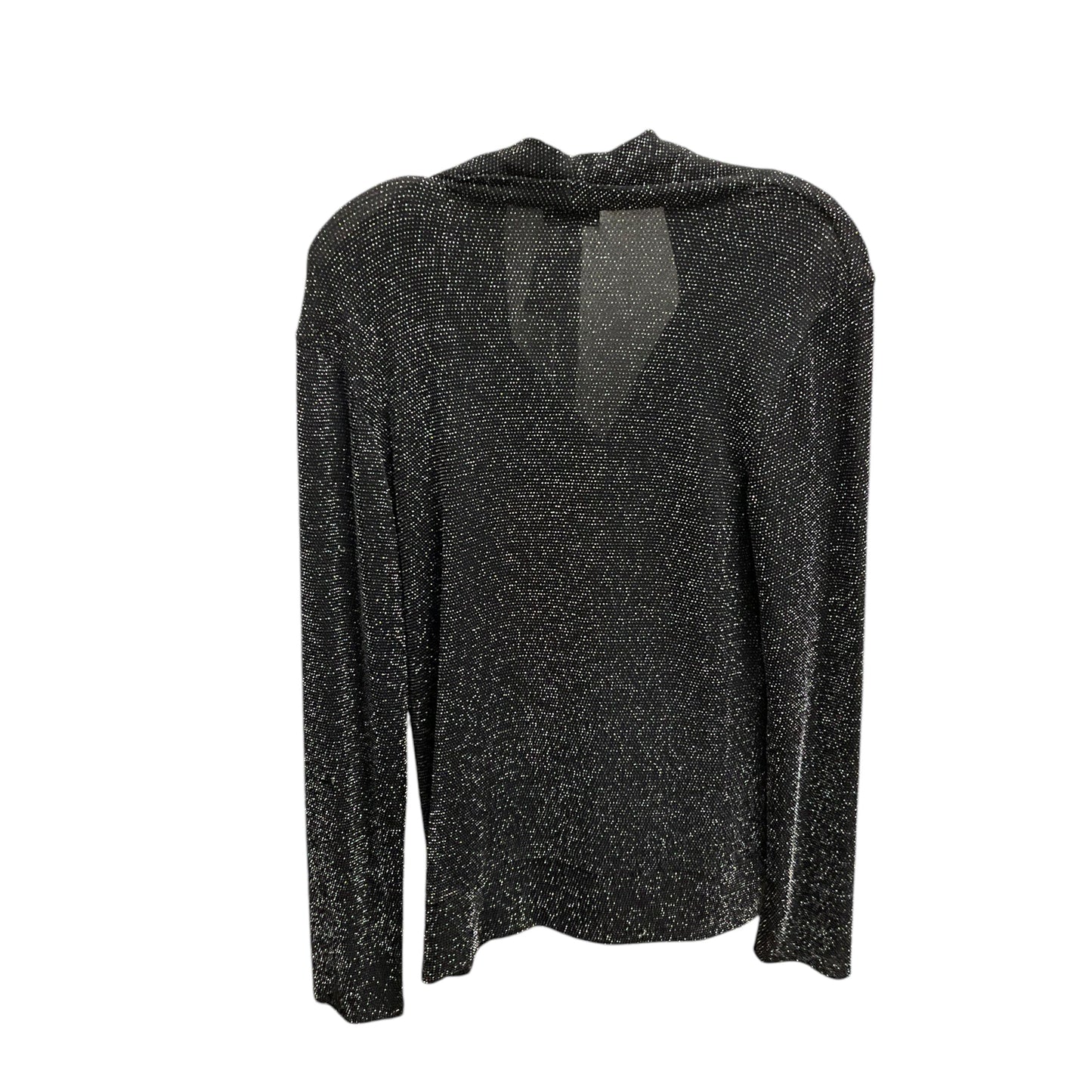 Top Long Sleeve By Express In Black & Silver, Size: L