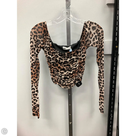 Top Long Sleeve By Urban Outfitters In Animal Print, Size: S