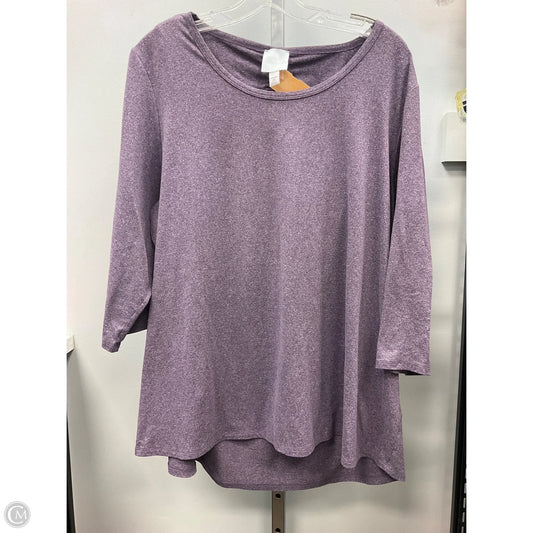 Top 3/4 Sleeve By Dressbarn In Purple, Size: 2x
