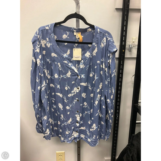 Top Long Sleeve By Ana In Floral Print, Size: 2x