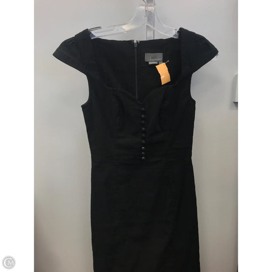 Dress Casual Midi By Anthropologie In Black, Size: Xxs