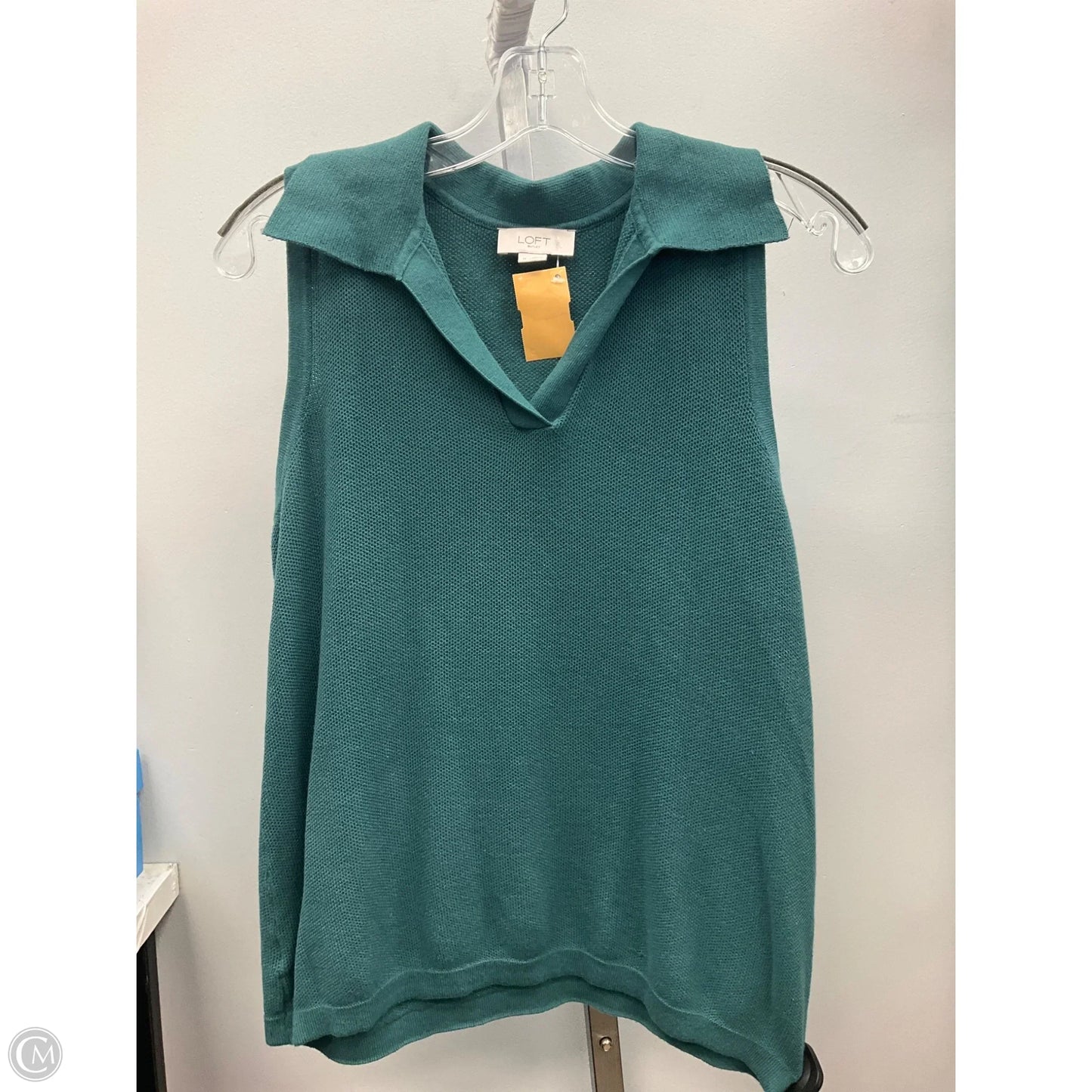 Top Sleeveless By Loft In Teal, Size: M