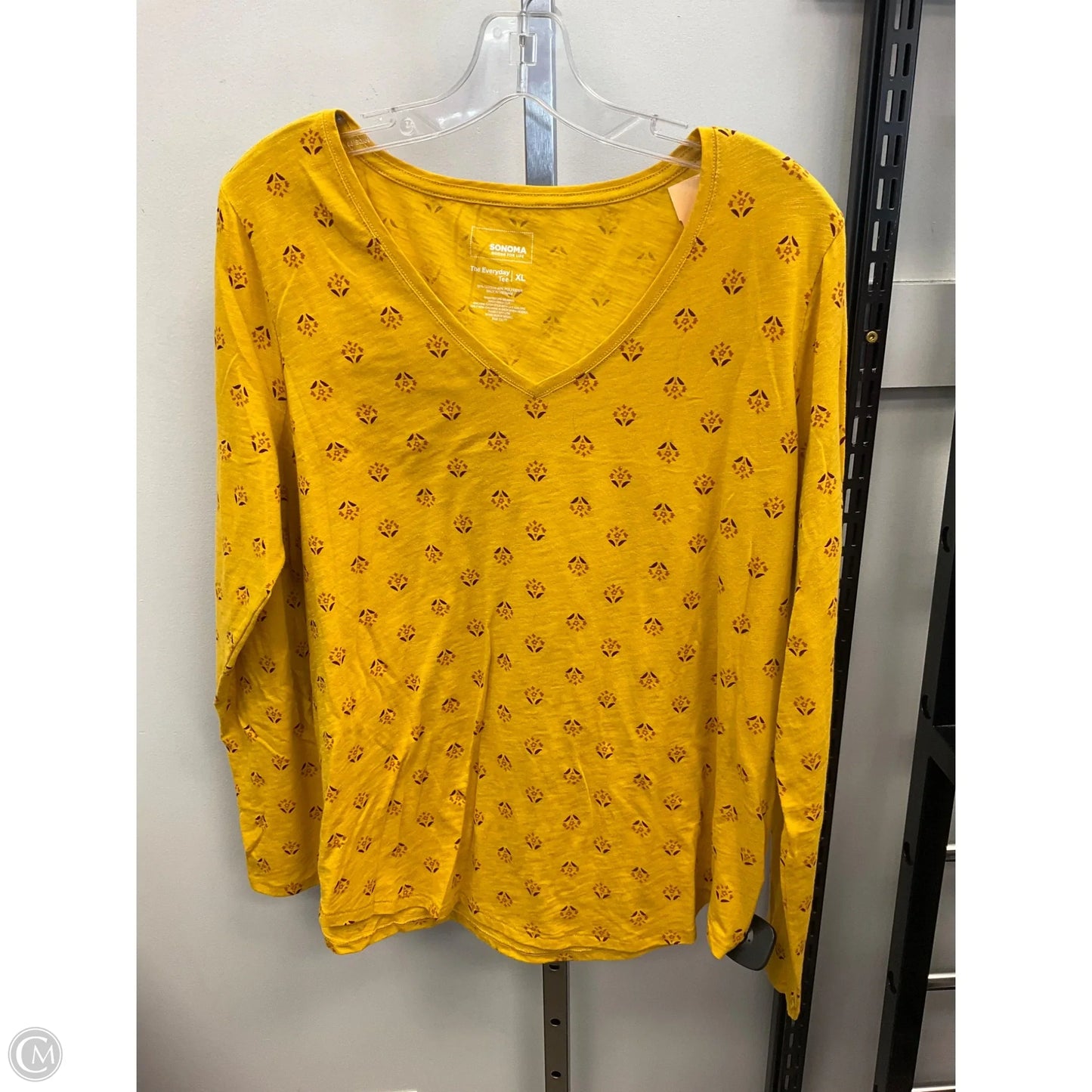 Top Long Sleeve Basic By Sonoma In Gold, Size: Xl