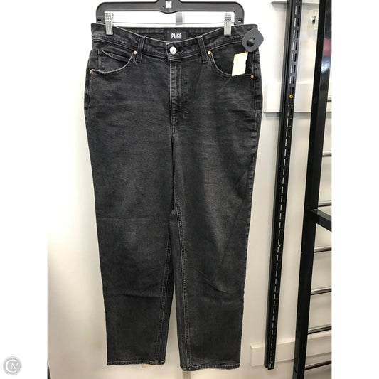 Jeans Straight By Paige In Black Denim, Size: 12
