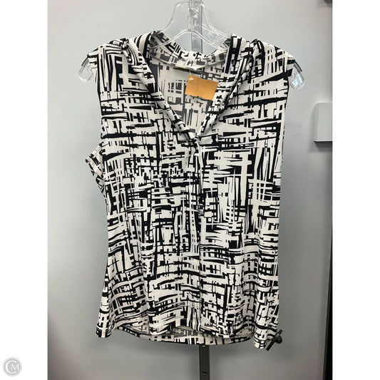 Top Sleeveless By Calvin Klein In Black & White, Size: S