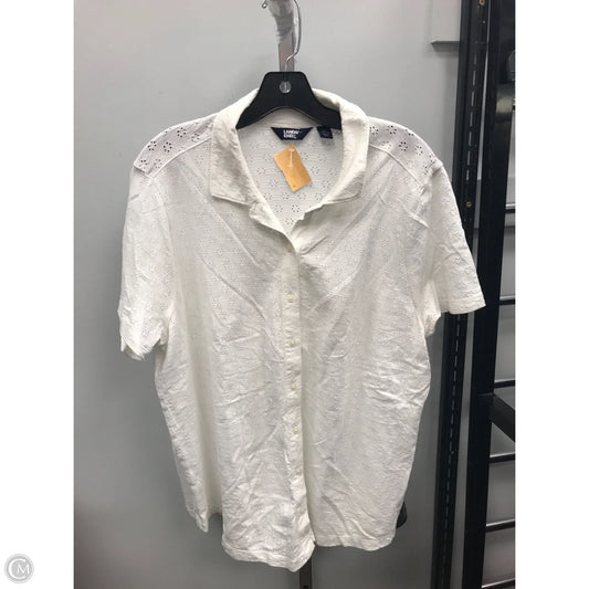 Top Short Sleeve By Lands End In White, Size: 1x