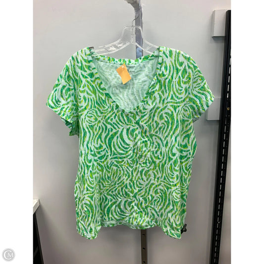 Top Short Sleeve By Vineyard Vines In Blue & Green, Size: L