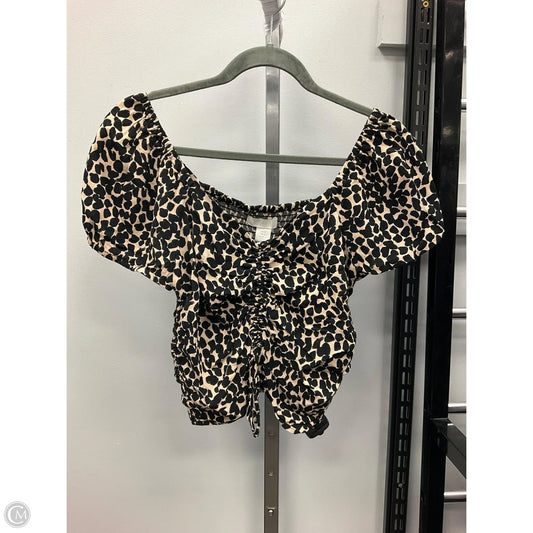 Top Short Sleeve By H&m In Animal Print, Size: M