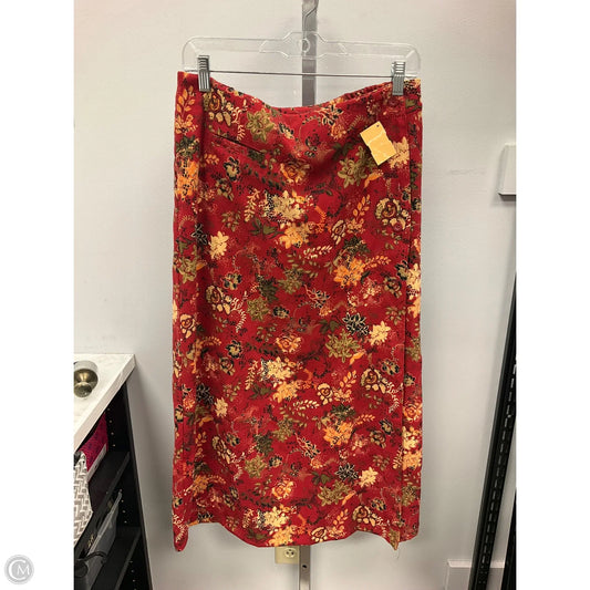 Skirt Midi By Christopher And Banks In Floral Print, Size: 10