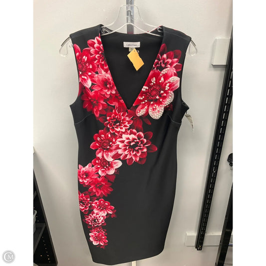 Dress Party Short By Calvin Klein In Black & Red, Size: 10