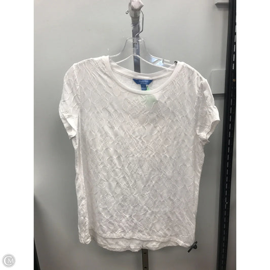 Top Short Sleeve By Simply Vera In White, Size: L