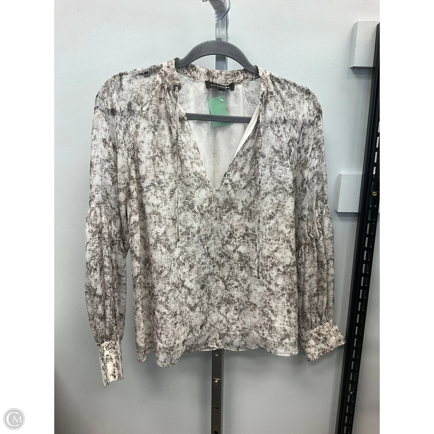 Top Long Sleeve By Cmc In Brown & Cream, Size: S