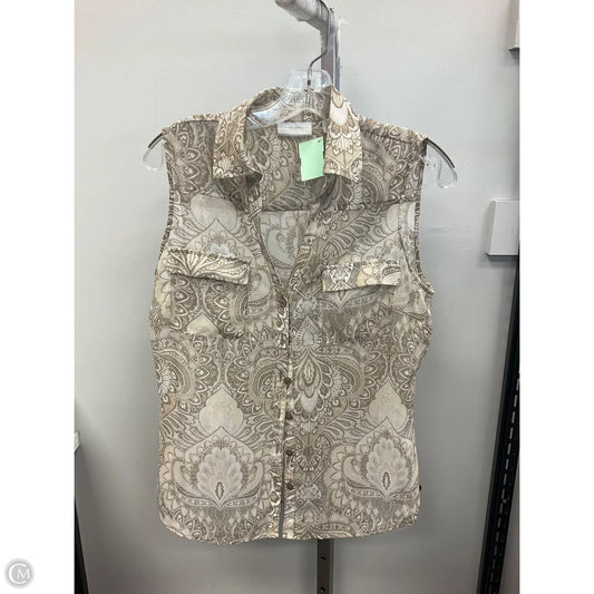 Top Sleeveless By New York And Co In Brown & Cream, Size: M