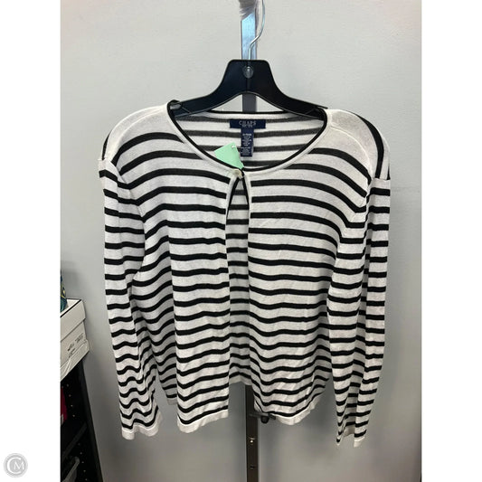 Cardigan By Chaps In Striped Pattern, Size: Xl