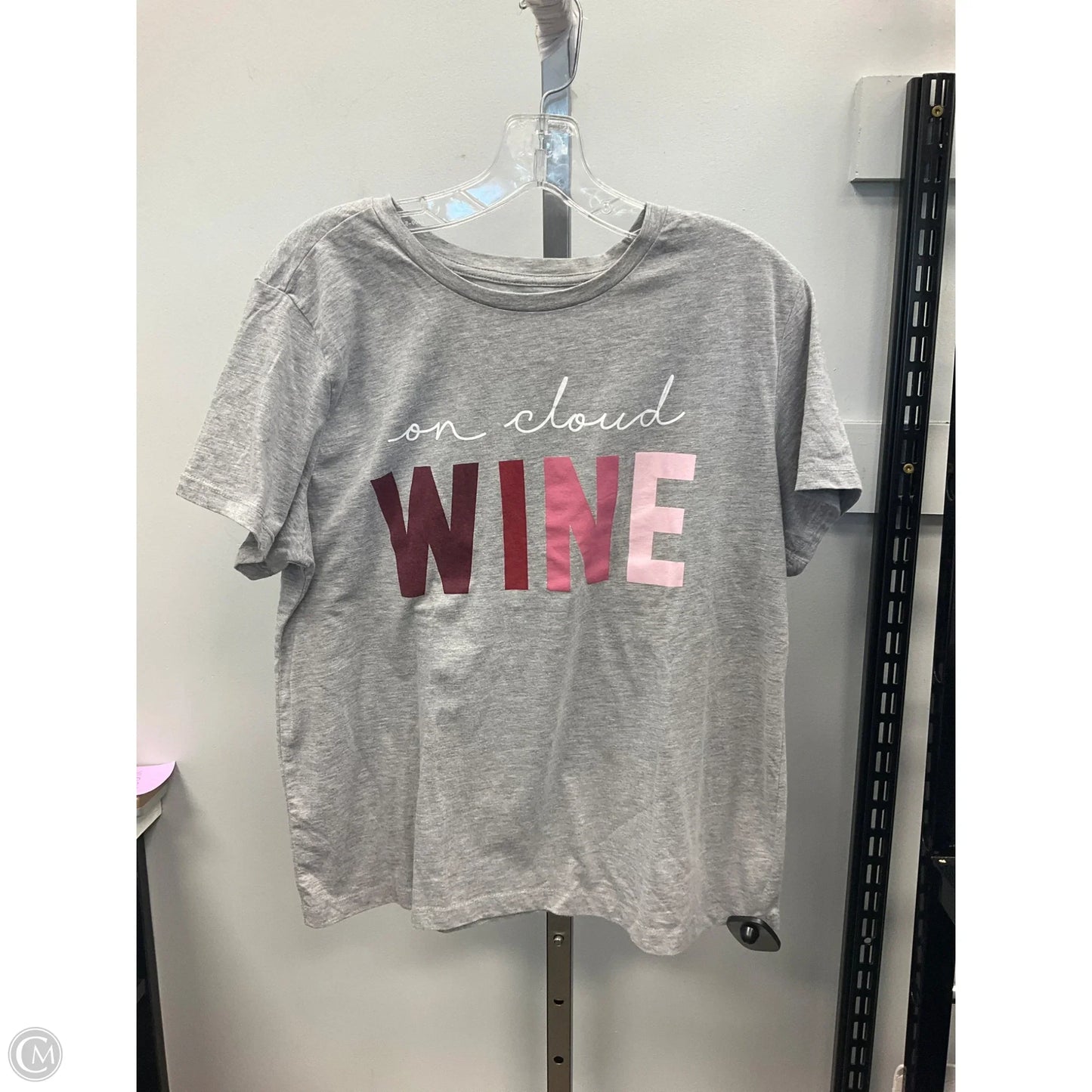 Top Short Sleeve Basic By Awake In Grey, Size: L