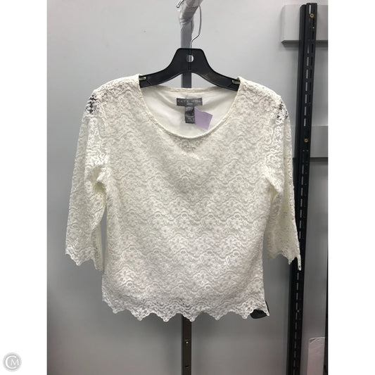 Top Short Sleeve By Kate Hill In Cream, Size: Mp