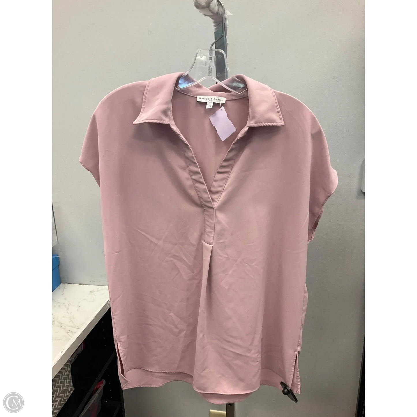 Top Short Sleeve By Maison Damelie In Pink, Size: M