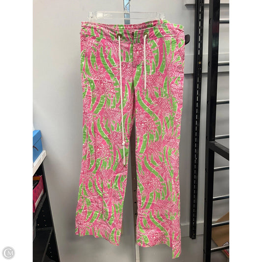 Pants Designer By Lilly Pulitzer In Green & Pink, Size: 4